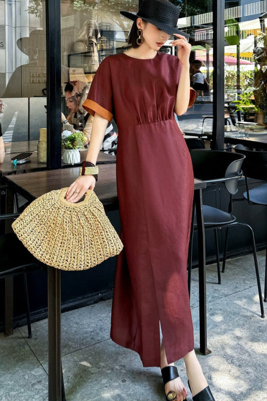 Red Xiangyunsha Silk Dress – Handmade Mulberry Silk, Rare Heritage